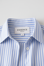 Étiquette ESSENCE PARIS chemise bleue rayée